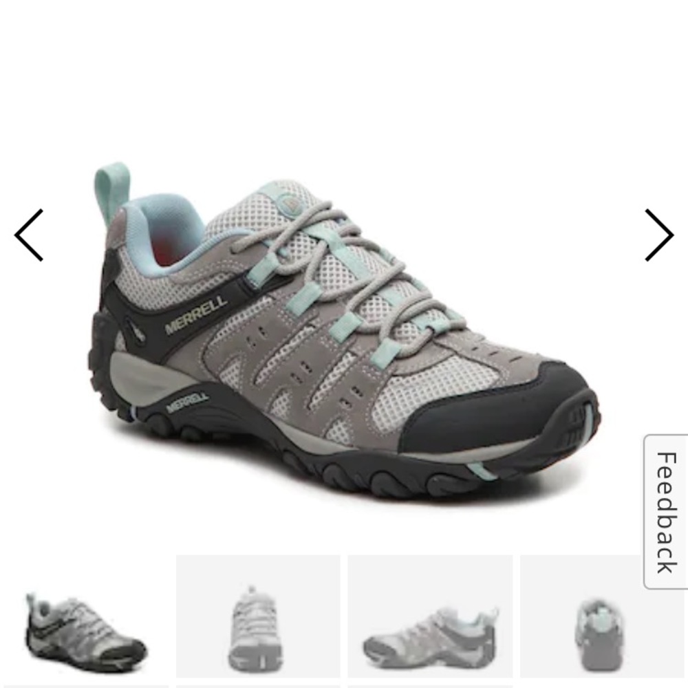 Merrell Women's Gray and Light Teal Outdoor Trail Sneakers
